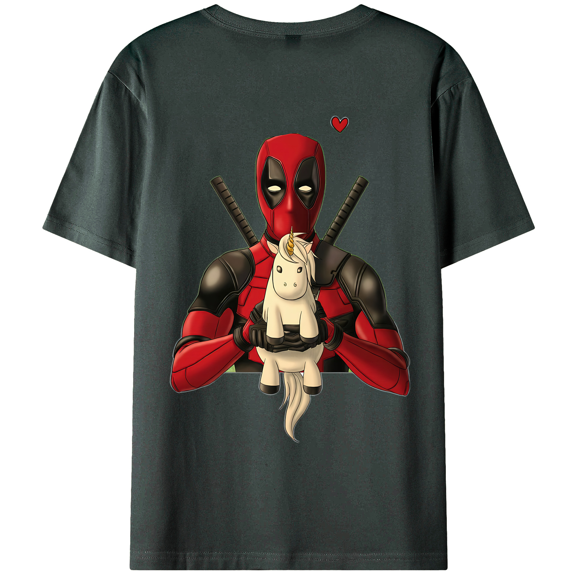 （画像用） Deadpool デッドプール 綿100％ メンズ半袖Tシャツ（バックプリント） 通気性